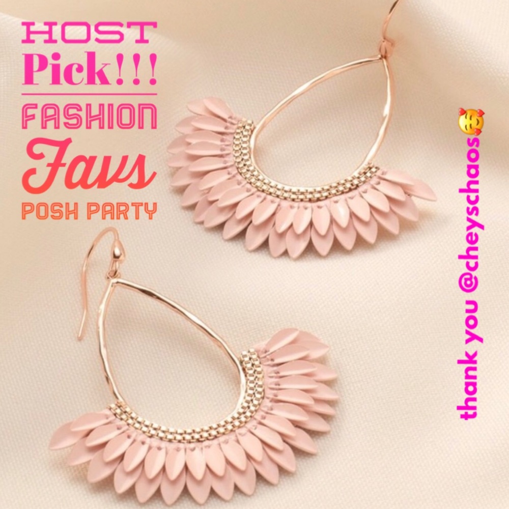 Stella & Dot | Rose Gold + Pale Pink Pegasus Statement Earrings RetiredE…